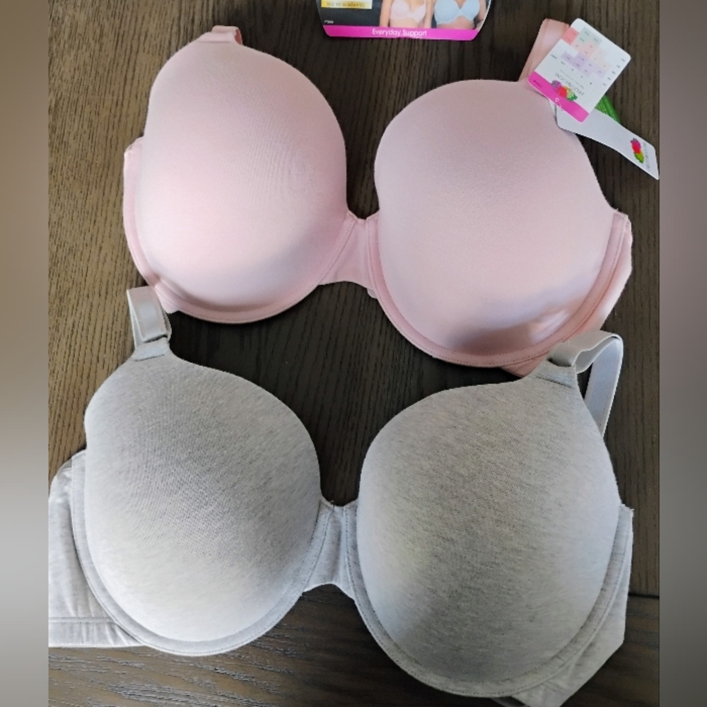 Fruit Of The Loom Tee Shirt Bra 2-Pack   Pink & Grey   Size XXL   NWT - Picture 9 of 16